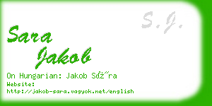 sara jakob business card